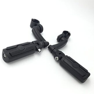 HTTMT MT216-086- Black Adjustable Peg Mounting Kit with Skull Zombie Foot Peg Compatible with GoldWing VTX1300 Shadow Valkyrie Triumph Equipped with 1 inch 25mm Front Engine Guard Frame Tube