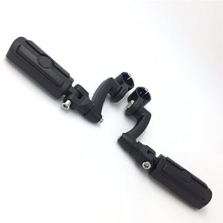 HTTMT MT216-087-A Black Adjustable Peg Mounting Kit Skull Zombie Foot Peg Footrest Compatible with Harley Sportster 883 1200 Street Bob Softail CVO Equipped 1-1/2 inch (1.5") Front Engine Guard