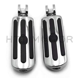 HTTMT MT216-093+PA002X2 - Groove Gear Skull Custom Footpegs Compatible with Kawasaki Front Vulcan 1500 800 900 Classic