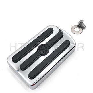 HTTMT MT216-094- Chrome Skull Large Brake Pedal Pad Compatible with Harley Davidson '12-later Dyna FLD, 86-later FL Softail and '80-later Touring models(V Rod Muscle/Tri Glide/SuperLow)