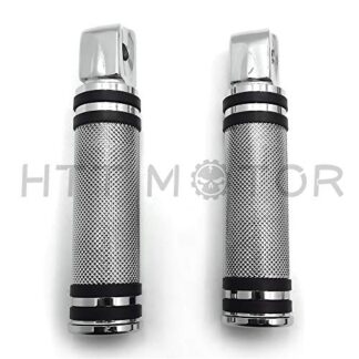 HTTMT MT216-096+PA001X2 - Diamond Chrome Footpegs Footrest Compatible with Kawasaki rear Vulcan 900 Custom Yamaga Virago