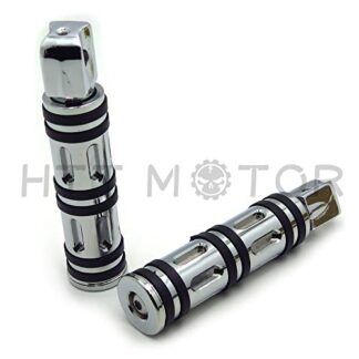 HTTMT MT216-099+PA001X2 - Chrome Edge Cut Footpegs Compatible with Kawasaki rear Vulcan 1500 Classic 1500 Drifter 1600