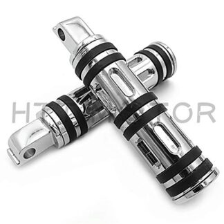 HTTMT MT216-099+PA013X2 - Chrome Edge Cut Footpegs Compatible with passenger all Victory All Hammer (Front/Rear)