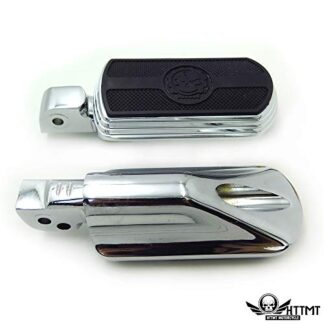 HTTMT- MT216-106+PA003- Replacement of Chrome Skull Rubber Footpeg For Yamaha V-Star 1000 650 Royal Star V-Max Virago Stryker