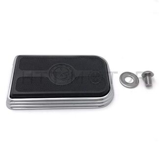 HTTMT MT216-107- Chrome Skull Large Brake Pedal Pad Compatible with Harley Street Glide FLHX/Freewheeler FLRT