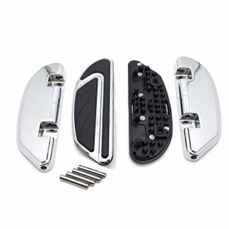 HTTMT MT216-109- Chrome Airflow Passenger Footboard Kits Compatible with Harley Wide Glide FXDWG/Road King FLHR/Street Glide FLHX