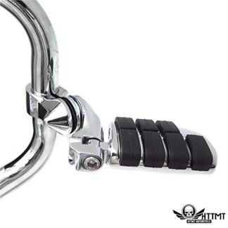 HTTMT- MT216-111+216-046- Chrome 2.5" Waffle Foot Peg Kit 1.25" Engine Guard Compatible with Valkyrie 1800 2004
