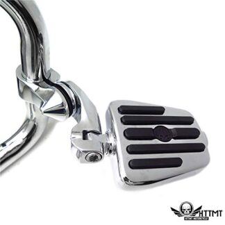 HTTMT- MT216-111+216-114A- Furious Revenger Skull Chrome 2.5" Short Foot Peg 1.25" Engine Guard Compatible with Harley