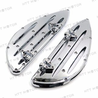 HTTMT MT216-113F- Driver CNC Deeply Cut Stretched Floorboard Compatible with Harley Touring/Softail/Dyna FLD Chrome