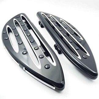 HTTMT MT216-113F- Motorcycle Front Black CNC Deeply Cut Driver Stretched Floorboards Compatible with Harley Davidson Touring Road King FLHR/Touring Street Glide CVO/Trike Street Glide
