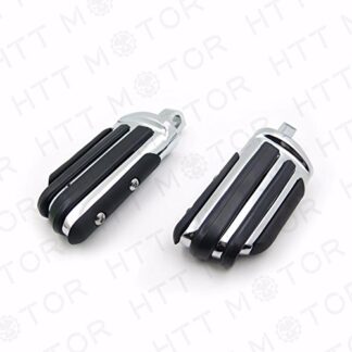 HTTMT MT216-118- Chrome Wing Footrest Foot Pegs Compatible with Harley Davidson Dyna Glide Sportster 883 1200