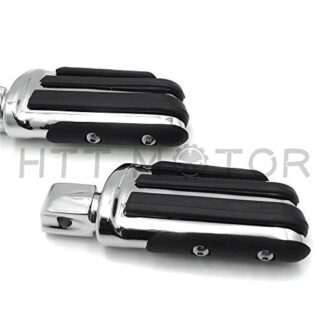 HTTMT MT216-118+PA001X2 - Chrome Rubber Pilot footpeg footrest Compatible with Kawasaki Vulcan 900 Custom Yamaga Virago