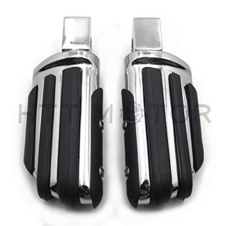 HTTMT MT216-118+PA002X2 - Chrome Rubber Pilot footpeg footrest Compatible with Kawasaki '00-'12 Ninja 250R '03-'16 Z1000