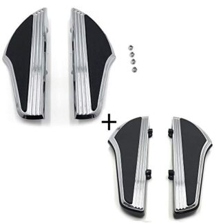 HTTMT MT216-119+120- Defiance Driver Passenger Footboard Compatible with Harley 12-16 Dyna 00-19 Touring Shark Fin