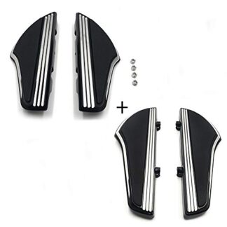 HTTMT MT216-119+120- Shark Fin Defiance Driver Passenger Footboard Compatible with Harley 12-16 Dyna 00-17 Softail