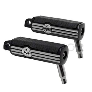 HTTMT MT216-121- New Pair Foot Pegs Rest Gear Skull Compatible with Harley Motorcycle Touring Male Peg Mount FL