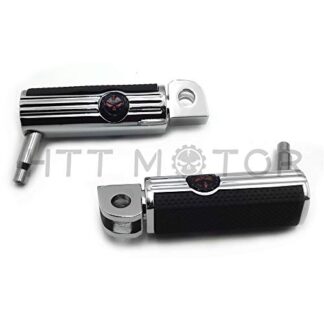 HTTMT MT216-121+PA002X2 - Skull Footrest footpegs Compatible with Kawasaki Vulcan 900 Classic Suzuki Boulevard M95