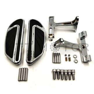 HTTMT MT216-123+216-109- Chrome Airflow Passenger Footboard Floorboard Mounting Bracket Compatible with 1993-2019 Touring