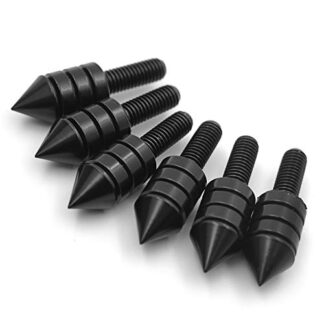 HTTMT MT218-001-BK (6 pcs) Universal Black Spike Bolts (Windscreen, Fairings, License Plate)