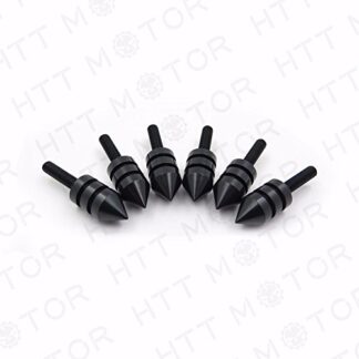 HTTMT MT218-005- Motorcycle Spiked Black Windscreen Bolt Screw Kit - 6 Pieces Sport Bike Cruiser