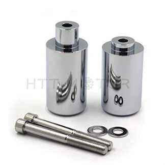 HTTMT MT219-005A- Motorcycle Aluminum No Cut Frame Slider Crash Protector Compatible with 2003 2004 Suzuki GSXR 1000 GSX-R Chromed