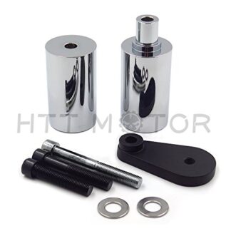 HTTMT MT219-025A- Aluminum No Cut Frame Slider Protector Compatible with 2003-2005 Yamaha Yzf R6 2006-2009 R6S Chrome