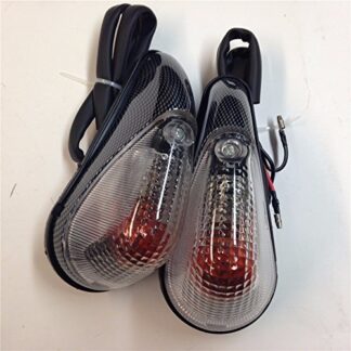 HTTMT MT224-005- Clear Lens Euro Led Flush Mount Turn Signal Compatible with Yamaha Yzf-R6S/ Kawasaki Ninja EX250 250R 1998-2009 (Rear Only) / ZZR 600 2005-2010 Carbon look