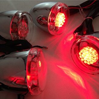 HTTMT MT224-013- Motorcycle Turn Signals Light Kit Compatible with Harley Davidson Bullet LED 41mm Clamp Mount Clear Lens