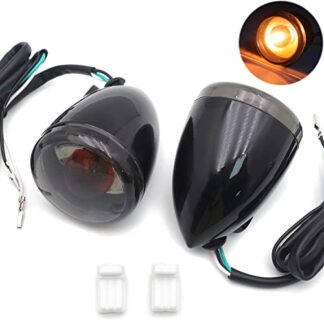 HTTMT MT224-017F- Motorcycle Heavy Billet Aluminum Front Turn Signal Light Indicator Light Smoke lens Compatible with 1992-2016 Harley Davidson Sportster XL 883 1200
