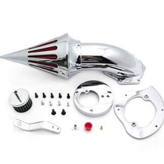 HTTMT MT225-002-CHROME Spike Air Cleaner Intake Filter Kit Compatible with Vtx1300 Vtx 1300 1986-2012