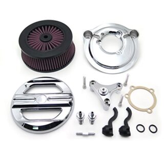 HTTMT MT225-011- Chrome Skull Grille Air Cleaner Intake Filter System Kit Compatible with Harley 2007-later XL Sportster 1200 Nightster 883 XL883 Low XL1200L Seventy Two Forty Eight