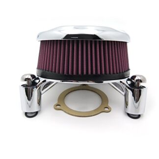 HTTMT MT225-012- Chrome Skull Grille Air Cleaner Intake Filter System Kit Compatible with 16-later FXDLS Softail 08-later Touring and Trike Fat Boy CVO Softail Deluxe Electra Glide Tri Glide