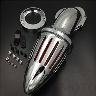 HTTMT MT225B-004- Bullet Air Cleaner Kits intake filter Compatible with Yamaha Vstar V-Star 650 all year 1986-2012 CHROME