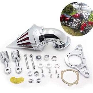 HTTMT MT226-CHROME Air Cleaner Filter Compatible with Harley Softail Fat Boy Dyna Street Bob Wide Glide