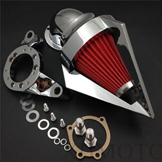 HTTMT MT228C- Triangle Spike Air Cleaner Intake Kits Compatible with Harley Cv Carburetor Delphi V-Twin Chrome