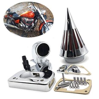 HTTMT MT234-CHROME Intake Spike Air Cleaner Kits Compatible with 2002-2009 Honda Vtx 1800 R S C N F Chrome