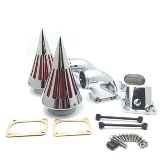 HTTMT MT236-CHROME Chrome Billet Aluminum Cone Spike Air Cleaner Kit Intake Filter Compatible with Suzuki Boulevard M109 (All Years)