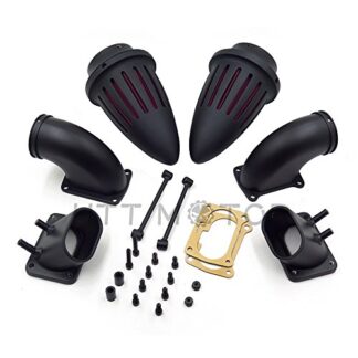 HTTMT MT236B-M Bullet Dual Air Cleaner Kit Intake Filter Compatible with Suzuki Boulevard M109 All year Black