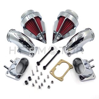 HTTMT MT236C- Chrome Dual Spike Air Cleaner Red Filter Kit Intake Compatible with Suzuki Boulevard M109R