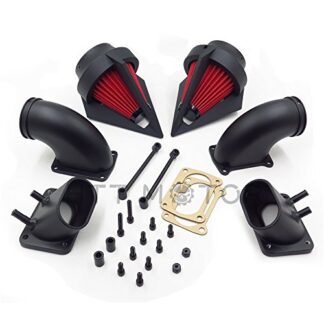 HTTMT MT236C-M Black Dual Spike Air Cleaner Red Filter Kit Intake Compatible with Suzuki Boulevard M109R