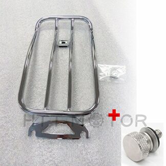 HTTMT MT238- NEW Chrome Solo seat Luggage Rack+Bolt Compatible with Harley 97-15 Touring FLH FLT