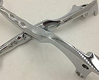 HTTMT MT241-010- Chrome Brake Clutch Skull Hand Levers Compatible with Kawasaki Vulcan 1500 1600 2003-2008