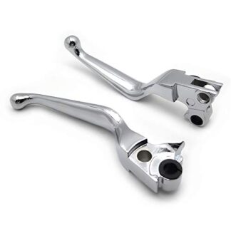 HTTMT MT241-027- Motorcycle Parts Chromed Brake Clutch Hand Levers Compatible with 1996-2003 XL/1996-2007 Dyna Touring/ 1996-2007 Softail /2011-2014 Softail models