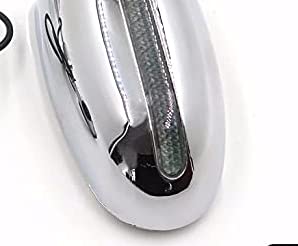 HTTMT MT243- LED Turn Signals Integrated Indicator Rear View Racing Mirrors Chrome 6mm