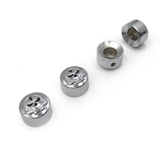 HTTMT MT247-008- 4PCs Chrome Gear Skull Bolts Toppers Caps Compatible with Dyna Softail Road King FLH