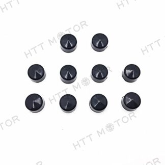HTTMT MT247-011- 10 Piece Black 1/4" Allen Socket Bolt Cap Dress Kit Compatible with Harley Misc Hardware