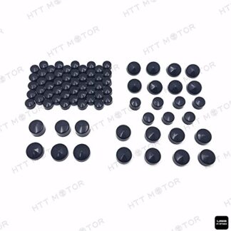 HTTMT MT247-022- 79pcs Black Caps Dress Kit Compatible with 99-16 Big Twins Engine Full Bolt Covers