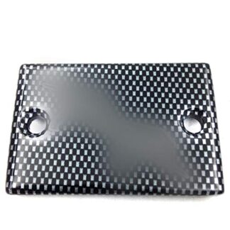 HTTMT MT249-007- Motorcycle Carbon Fiber Billet Aluminum Rear Brake Fluid Reservoir Cap Cover"RR" Engraved Compatible with Honda CBR 600RR CBR 1000RR NT-650 Hawk VFR-750F VTR-1000F Superhawk