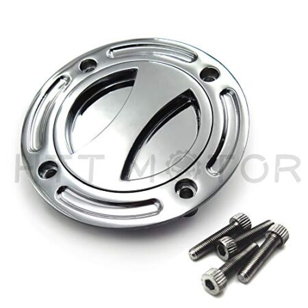 HTTMT MT249-042-CD Chrome Keyless Gas Cap Twist Off Fuel Tank Cap Compatible with 1997-2003 Suzuki GSX-R 600 1996-2003 GSX-R 750 2001-2002 GSX-R 1000 1999-2007 Suzuki Hayabusa SV 650 TLR 1001R