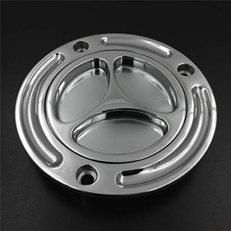 HTTMT MT249-057- Motorcycle Chrome Keyless Gas Cap Twist Off Aluminum Racing Fuel Tank Cap Compatible with Yamaha YZF R6 (All Years)